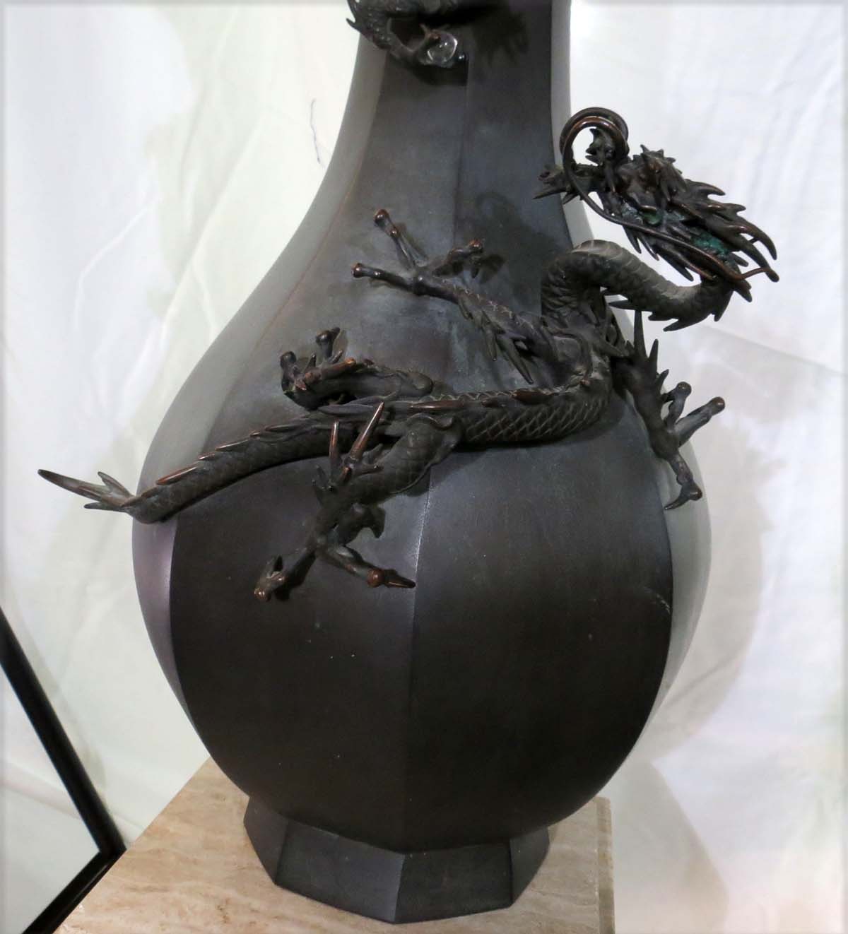 Antique Japanese Vase With Dragon Modernism